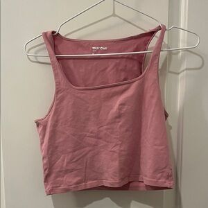 TNA Chill pink square neck Cropped Tank